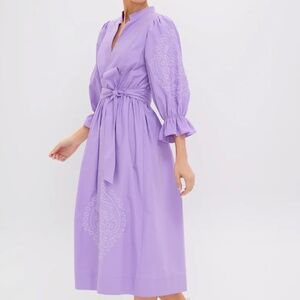 Tuckernuck Lavender Embroidery Dowling Midi Dress